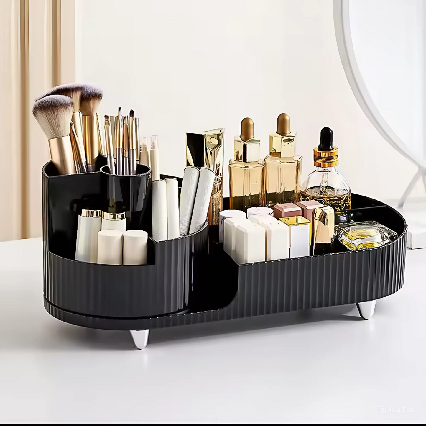 360° Rotating Makeup Luxury Organiser for Lipsticks and Cosmetics ( Ideal Vanity Storage Box)